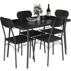 Dining Table Set for 4, 5 Piece Dinette with Chairs for Kitchen