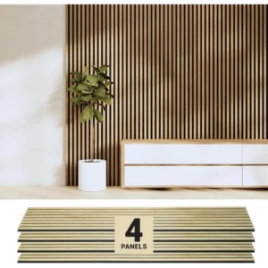 Oak Acoustic Wall Panels 4PK Wall Wood Panels 94.49” x 12 Soundproof