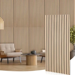 6 Pcs 47.2 x 23.6 Inch Acoustic Wood Wall Panels Decorative Soundproof Wall Panels 3D