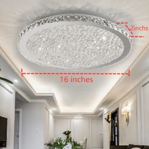 LOYALHEARTD 16" Modern Crystal Ceiling Light Pendant Lamp