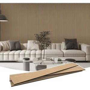 2-Pack 94.48"x 11.02"x 0.82" Wooden Wall Panels ,3D Wood Wall Paneling with Solid Wood Veneer