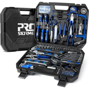 Tool Set, General Home/Auto Repair Tool Kit with Plastic Storage Toolbox
